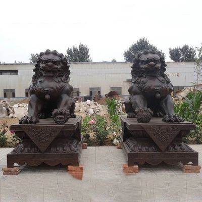 铜雕北京狮子
